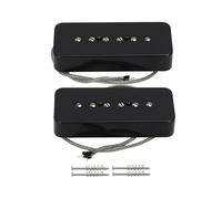 2 Pezzi Vintage Alnico 5 P90 Chitarra Elettrica Pickup Al Manico Ponte Single Coil Accessori Per Strumenti Pickup Elettrico A Doppia Bobina(Black NB Set)