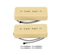 2 Pezzi Vintage Alnico 5 P90 Chitarra Elettrica Pickup Al Manico Ponte Single Coil Accessori Per Strumenti Pickup Elettrico A Doppia Bobina(Cream NB Set)