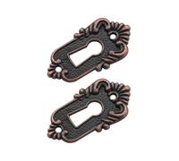 2 pezzi vintage copertura buco della serratura chiave del cassetto bocchetta pezzo angolo bastone decorativo classico codice di blocco in lega 45x23mm Per Toelette E Cassettiere(Red Bronze)