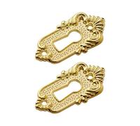 2 pezzi vintage copertura buco della serratura chiave del cassetto bocchetta pezzo angolo bastone decorativo classico codice di blocco in lega 45x23mm Per Toelette E Cassettiere(Gold)