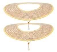 2 Pezzi Visiera Parasole in Paglia per Casco Edile, Ampia 45 CM | Trama di Grano, Visione Ampia e Riduzione Dell’abbagliamento, per Miniera e Giardinaggio Colore Casuale