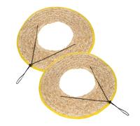 2 Pezzi Visiera Parasole per Casco da Lavoro in Paglia Beige, Ampia | Design Traspirante e Semplice, Si Aggancia Facilmente, per Cantieri e Uso Elmetti di Sicurezza