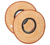 2 Pezzi Visiera Parasole per Casco in Paglia, Ampia, 48cm | Fascia Elastica e Chiusura a Strappo, Struttura Traspirante, Raffrescamento Estivo, per Operai