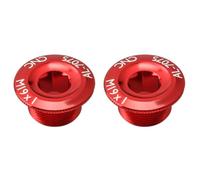 2 Pezzi Vite Copri Guarnitura M19 in Lega di Alluminio per Bici | Copertura per Manovella, Compatibile Montagna e Strada, Rosso, Cnc, Formato Compatto