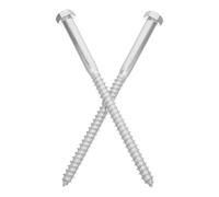 2 Pezzi Viti Lag Esagonali Zincate per Legno M16x250 Argento