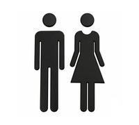 2 Pezzi WC Segno Targa Toilette Bagno Cartello in Alluminio per uso esterno Porta Targhetta Cartello Toilette Adesivi Segnaletica Simbolo Uomo e Donna Targhette Bagno (Nero (20 cm))