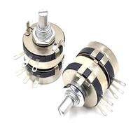 2 pezzi WTH118 2W potenziometro a doppia membrana singola resistenza cerchio 3k3 1K 2K2 4K7 10K 22K 47K 100K 470 1 M albero rotondo 20 mm (10 K Ohm)