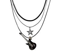 2 pezzi Y2k accessori stella collana Y2K per ragazze adolescenti donne chitarra collana Y2k collana grunge collana gotica grunge gioielli accessori estetici Y2k gioielli per donne uomini, Zinco, lega