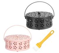 2 Pezzis Bruciatore Incenso, Porta Zampironi con Coperchio, Porta Spirali Antizanzare Bruciatore di incenso, Bobina di Zanzara, Design Cavo, Porta Incenso Anti Zanzara per Casa Campeggio Viaggi