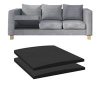 2 pezzo 70x70CM Gommapiuma Cuscino per Divano, Supporto per cuscino per divano, Lastra Gommapiuma Comfort Elevato, Schiuma di Riparazione Divano, Ricambio per Divano e Poltrona, nero