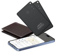2 Pezzo Air Tag Card Ricaricabile Wallet Tracker 1.6mm, Localizzatore di Portafoglio Ricaricabile Compatibile con Apple Dov'è(solo iOS), Impermeabile Smart Tag per Valigie/Borse/Passaporto/Chiavi,Nero