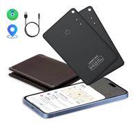 2 Pezzo Air Tag Card Ricaricabile Wallet Tracker 1.6mm, Localizzatore di Portafoglio Ricaricabile Compatibile con Apple Dov'è(solo iOS), Impermeabile Smart Tag per Valigie/Borse/Passaporto/Chiavi,Nero