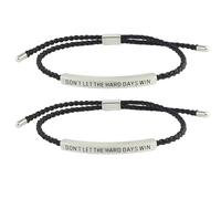 2 Pezzo Bracciale intrecciato, "Don't Let the Hard Days Win" Braccialetti