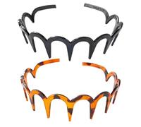 2 Pezzo cerchietti capelli donna,Benda zigzag con fermagli decorativi a zampe di leopardo,Fibbie marroni fascine,Decorazioni capellis ondulati zigzags,docchiali gancetti accessori benda per ricci