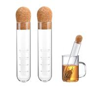 2 Pezzo Colino da Tè in Vetro, Infusore per il Tè con Sughero, Filtro per il tè Sfuso, Tubi di Vetro Infusore Per Tè, per Teiere, Tazze, Bicchieri, Filtro Tisana Infusione, 15.5 x 3 cm