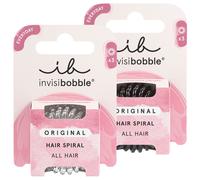 2 Pezzo invisibobble Set di elastici per capelli (1 x nero + 1 x trasparente)