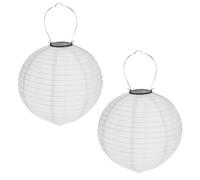 2 Pezzo LED Lampione Ø 20cm Solare Garten Lanterna Bianco Gartenlampion Paralume