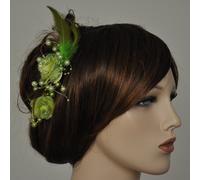 2 Pezzo Molletta Verde Spilletta Fiore Perle Piume Pietre Strass Verde Fiori