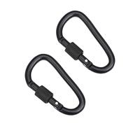 2 Pezzo Nero Moschetti in alluminio chiusura a vite - indispensabile per viaggi campeggio, portachiavi, avventure all'aperto attrezzature vacanze donne