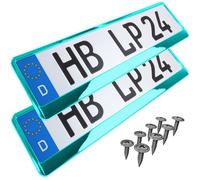 2 Pezzo Portatarga Turchese - Cromo Porta Targa Auto Supporto