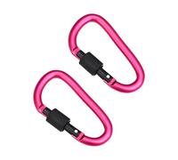 2 Pezzo Rose Rouge Moschetti in alluminio chiusura a vite - indispensabile per viaggi campeggio, portachiavi, avventure all'aperto attrezzature vacanze donne