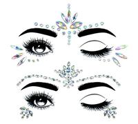 2 pezzo Strass Adesivi,Brillantini faccia,Gemme viso,Brillantini adesivi,Brillantini viso adesivi,Strass viso make up adesivi,Brillantini make up viso,per Nail,Viso,Festival festa(Stile 4)