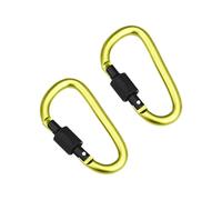 2 Pezzo Verde Moschetti in alluminio chiusura a vite - indispensabile per viaggi campeggio, portachiavi, avventure all'aperto attrezzature vacanze donne