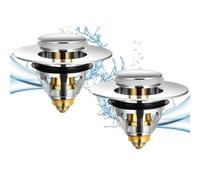 2 pezzoTappo Lavandino Bagno Tappo Bidet Universale Pop up Tappo per Lavandino Bagno con Filtro Anti Clogging Filtro di Scarico Rimbalzo del Lavabo Bagno, Adatto per Vasca da Bagno, Cucina, Lavello