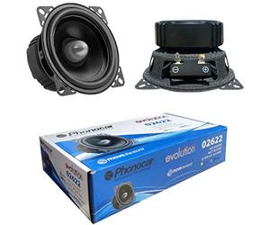 2 PHONOCAR 02622 altoparlanti medio basso woofer 10,00 cm 100 mm 4" 50 watt rms 100 watt max impedenza 4 ohm 92 db spl portiere auto nero, a coppia