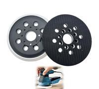 2 piastre abrasive di ricambio da 125 mm, adatte per Bos-Ch Pex 220 A, Gex 125-1 Ae, Skil 7402/7490, accessori per levigatrice orbitale, cuscinetto in 8-Loc con gomma dura, tampone in gomma per