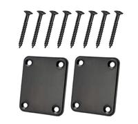 2 piastre jack con fondo curvo, 68 x 55 mm, base curva quadrata, piastra jack quadrata con fondo piatto, base curva (nero)