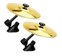 2 piatti per batteria per auto, mini piatti crash per ventola auto, gadget divertente per gli amanti della musica, regalo per batteristi e amanti della musica (oro)