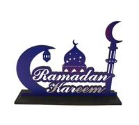 (2)Piatto in legno artistico inciso con scritta "Buon Ramadan, Moschea della Luna" per decorazioni interne