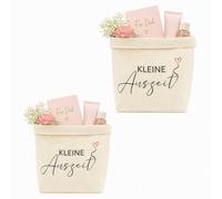 2 piccoli pensieri regalo, 30 x 23,5 x 11,5 cm, in tela di cotone, borsa regalo, riutilizzabile, per benessere, per donne e donne, piccola trousse da toilette (A)