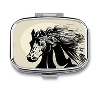 2 Piccoli Portapillole Cavallo Nero A01 Da Viaggio Resistenti All'umidità Per Portafogli Tascabili Per La Conservazione Quotidiana Di Farmaci Portatili