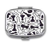 2 Piccoli Portapillole Scacchi Bianchi Neri Da Viaggio Resistenti All'umidità Per Portafogli Tascabili Per La Conservazione Quotidiana Di Farmaci Portatili