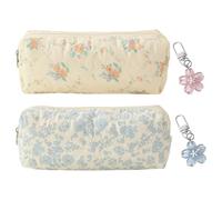 2 Piccolo Fiore Matita Casi E 2 Portachiavi, Spazzola Di Trucco Finitura Borsa, Custodia Da Viaggio, Carino Ciondolo Borsa, Regalo Di Festa Per Gli Amici.