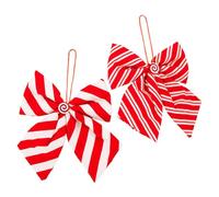 2-Piece Christmas Tree Topper Bows - 9x8.3 Inch Holiday Decor for Tree, Wreath, Garland, Front Door, Cabinet, Staircase, Fence & Wedding Decorations - Hangable Festive Ornaments for Home & Party
