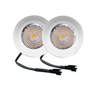 2-Piece Cooker Range Hood Light 25m Hole 1.5W 12V DC LED Cabinet EL Connector Recessed Mini Lamp 15W Halogen Bulb(Wh 6000K,SM connector)