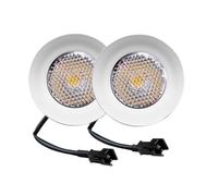 2-Piece Cooker Range Hood Light 25m Hole 1.5W 12V DC LED Cabinet EL Connector Recessed Mini Lamp 15W Halogen Bulb(Warm Wh 3000K,SM connector)