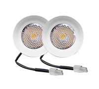 2-Piece Cooker Range Hood Light 25m Hole 1.5W 12V DC LED Cabinet EL Connector Recessed Mini Lamp 15W Halogen Bulb(Warm Wh 3000K,EL connector)