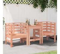 2-Piece Garden Chairs Set, Solid Douglas Fir Wood Outdoor Chairs with Slatted Design, Comfortable Armrests & Backrest, Patio Furniture for Garden, Terrace, 61.5x53x71 cm, Max Load 110kg per Seat