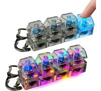 2 Piece Keyboard Fidget Toy Light Up - Clicky Keyboard Fidget Toy, Tastiera Portachiavi 4 Pulsanti Con Lucis, Giocattoli Antistress Divertenti Per Adulti E Bambini, Viaggi In Famiglia, Ufficio