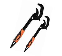 2 Piece Pipe Wrench Set, Multi Functional Self Adjusting Wrench, self Locking Universal Manual Tool, Suitable for Household Water Supply Pipes.