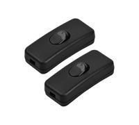 2 Pieces 2a Single Pole Switch, 2a 250v Line Cord Switch Lamp Switch Toggle Switch, Inline Cord Switch for Small Appliance Or Lamp (black)