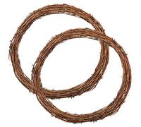 2 Pieces 30 cm Large Natural Grapevine Wreathes Vine Branch Door Wreath Wedding Rattan Wreath for DIY Craft Front Door Wall Hanging or Wedding Decors Brown 30cm