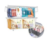 2 PièCes Cesti Per Congelatore, 34*17.5*14cm Organizer Freezer Congelatore Cestelli Impilabili Per Congelatore A Pozzetto Organizer Per Congelatore Con Manici Grande Cestino Per Freezer A Pozzetto