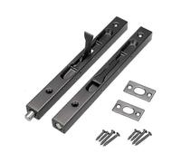 2 Pieces Door Flush Bolt, Concealed Door Bolt, Concealed Door Latch, Door Flush Bolt for Composite Doors, Wooden Doors, Double Doors(Black)