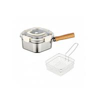 2 Pieces Friggitrice con Cestello Filtro a Maglia Fine Friggitrice Quadrata