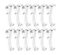2 Pieces of Wooden L Shaped - A Pair of Decorative Curtain Holder with Hollow Pattern, Transparent Hidden Valance Clamps | Curtain Rail Gliders Hooks White Multi-Use Slider
